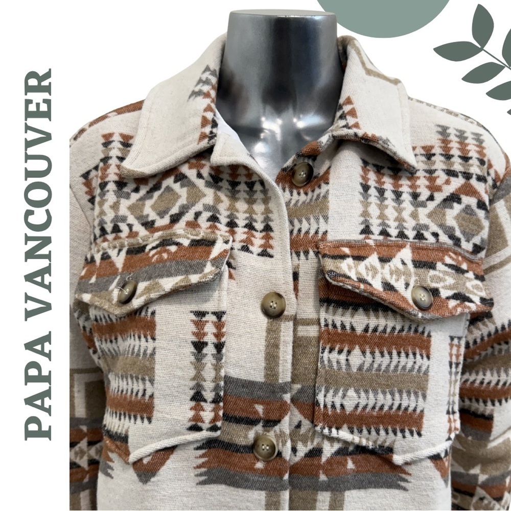 Papa Vancouver Aztec Shacket Jacket Small NWT - Picture 7 of 8